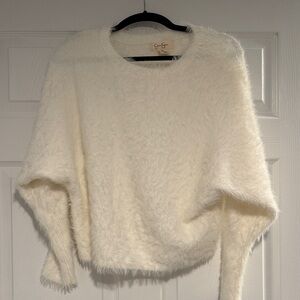 NWT Jessica Simpson Cream Fuzzy Crewneck Sweater